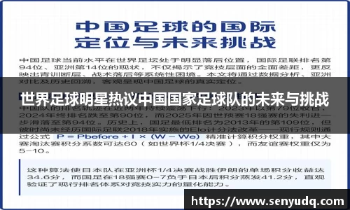 世界足球明星热议中国国家足球队的未来与挑战